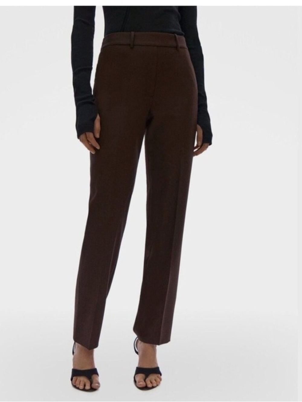 Helmut Lang Tapered Pant Wool Blended Brown Fig Size 8
